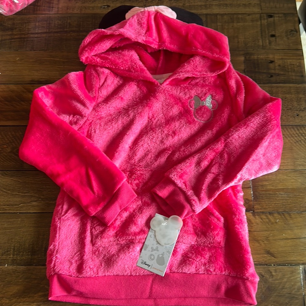 JUMPING BEANS DISNEY MINNIE MOUSE PLUSH HOODIE: PINK: NWT: SZ 3T
